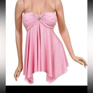 Plus Size Baby Pink Halter Blouse